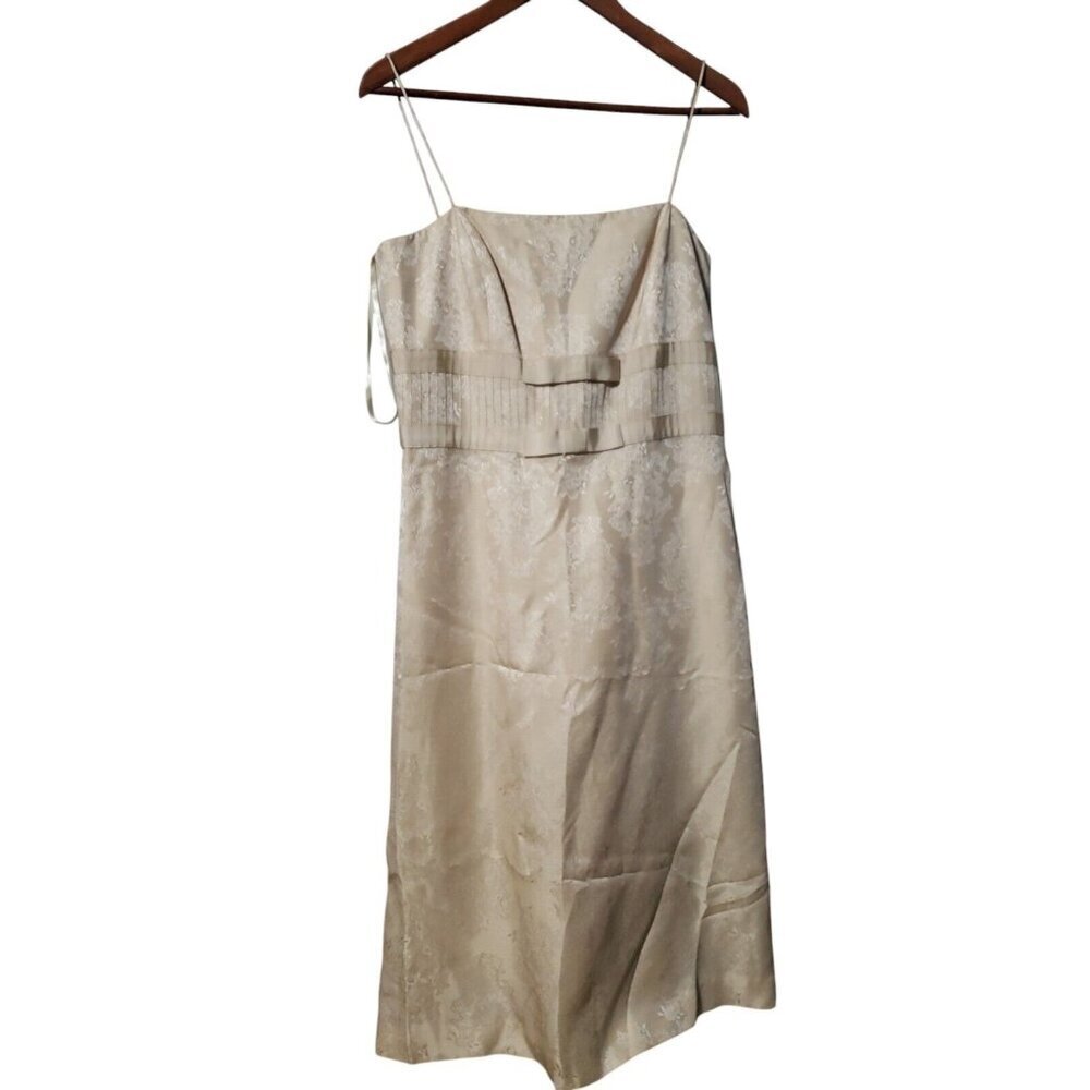Ann Taylor Women's Gold Shimmer Lace Spaghetti Strap Dress - Size 10  NWOT